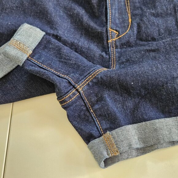 Old Navy Shorts Women 16 Navy Blue Cotton Roll Hem Stretch Beach Hippie Cottage - Picture 13 of 15